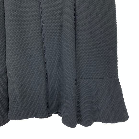 Rebecca Taylor Womens Sz 10 Dress Scalloped Edges Flounce Hem Black Sleeveless - Picture 4 of 8